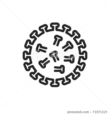 Microorganism rotavirus black line icon. Vector illustration 71971325