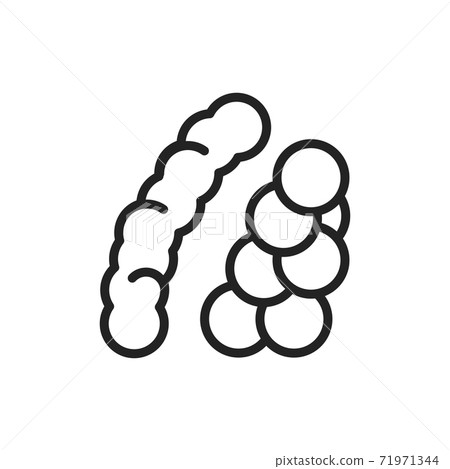 Bacteria streptococci black line icon. Vector illustration Bacteria streptococci black line icon. Vector illustration 71971344