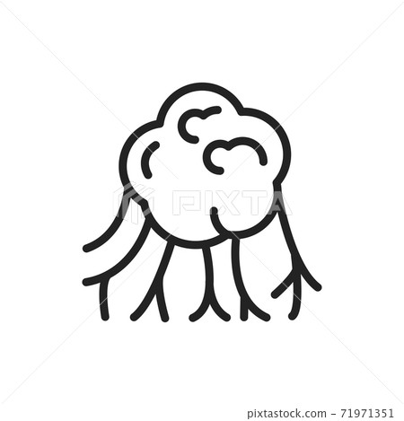 Virus cancer cell black line icon. Outline pictogram 71971351