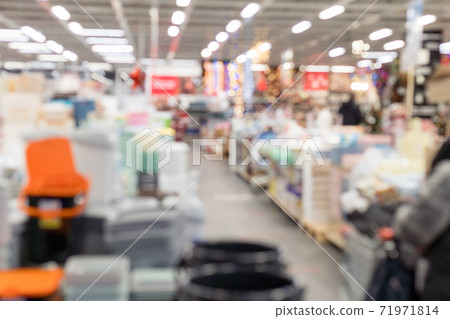 defocus background of the hypermarket interior. grocery store or warehouse to use the background and design elements. 71971814