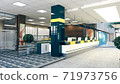 open space office perspective realistic 3D rendering 71973756