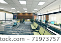 open space office perspective realistic 3D rendering 71973757
