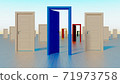 colorful doors to the world of opportunities 3D rendering 71973758