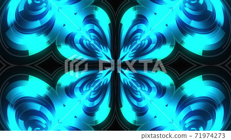Kaleidoscope of luminous ring glass stripes forming beautiful hearts. 3D rendering computer technology background Kaleidoscope of luminous ring glass stripes forming beautiful hearts. 3D rendering computer technology background 71974273