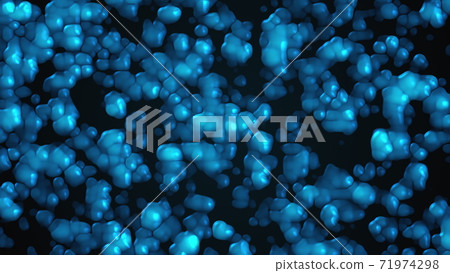Computer generated texture from many bubbles and abstract particles. 3D rendering background 71974298