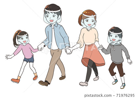 Family holding hands Face shield Family holding hands Face shield 71976295
