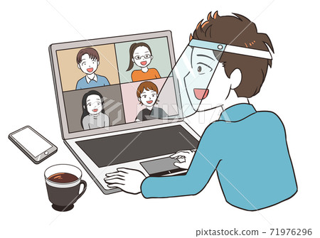 Remote work at home Male face shield Remote work at home Male face shield 71976296