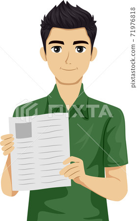 Teen Boy Job Resume Illustration 71976818