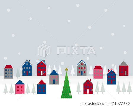 Cityscape Christmas tree Snow - Stock Illustration [71977270] - PIXTA