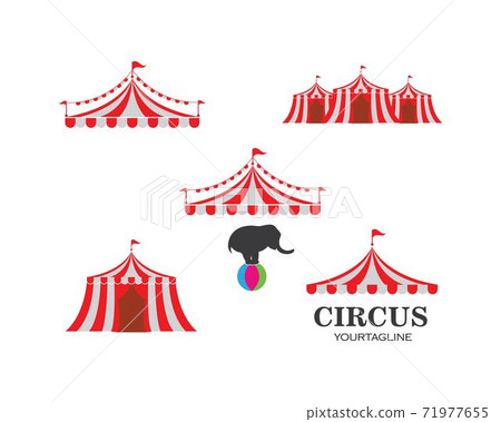 Circus tent logo template. Vector 71977655