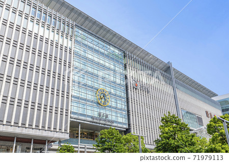 Jr Hakata Station In Fine Weather Fukuoka Stock Photo