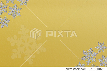 Winter Christmas ice crystal snowflake background gold gold illustration 71980825