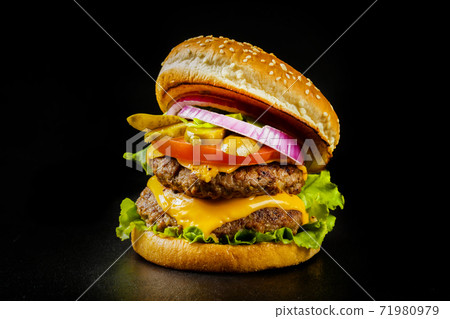 Hamburger set American fast food hamburger 71980979