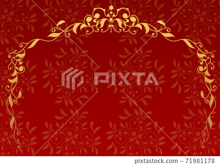 復古風格葉架與背景圖案 71981178