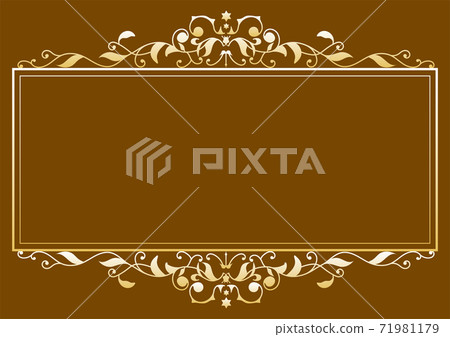復古風格方形框架的葉子與背景 71981179