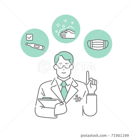 Doctor explaining measures and prevention of coronavirus infection 71981199