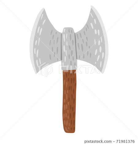 Double Sided Axe Isolated On White Background Stock Illustration