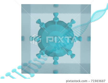 Virus image 3DCG seal + spiral 71983687