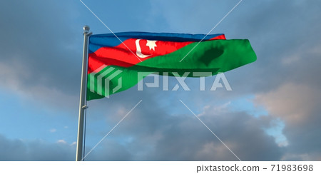 3d rendering of the national flag of the Azerbaijan 3d rendering of the national flag of the Azerbaijan 71983698