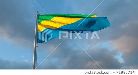 3d rendering of the national flag of the Gabon 71983734