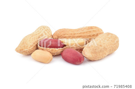 Peanuts. Roasted nuts isolated on white background. 71985408