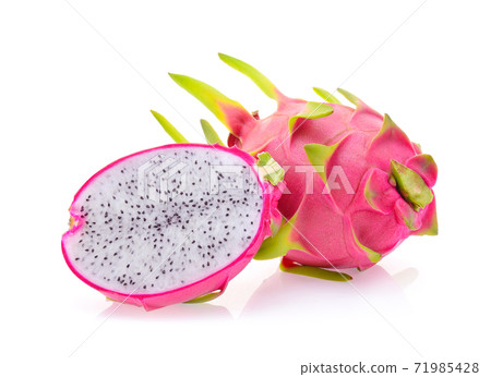 half of dragon fruit isolated on white background 71985428
