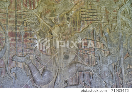 Cambodia ruins statue world heritage 71985473