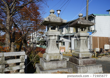 Kitakami River stone lantern flowing through Morioka city 71985677