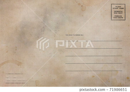 Backside of old postcard with dirty stains Backside of old postcard with dirty stains 71986651