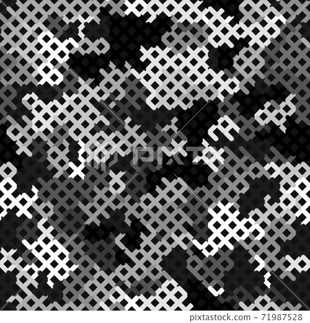 Snow Camouflage Seamless Pattern. Winter Seamless Artistic Camouflage Net Snow Camouflage Seamless Pattern. Winter Seamless Artistic Camouflage Net 71987528