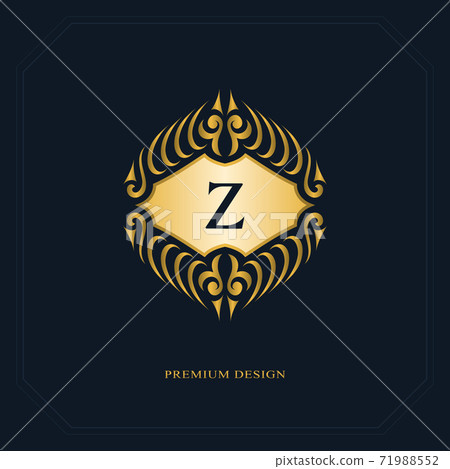Beautiful monogram. Elegant emblem. Art logo design. Letter Z. Graceful template. Business sign, identity for Restaurant, Royalty, Boutique, Cafe, Hotel, Heraldic, Jewelry, Fashion Vector illustration 71988552