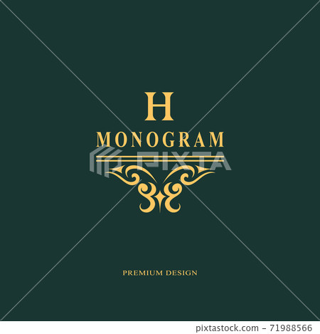 Beautiful Monogram Elegant Emblem Art Logo Stock Illustration