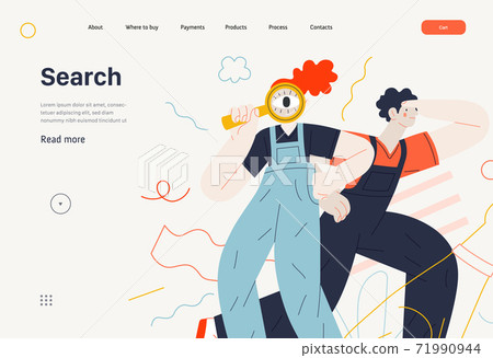 Business topics - search, web template 71990944