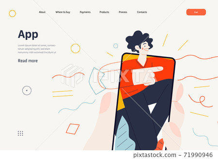 Business topics - application, web template 71990946