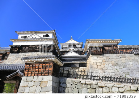 [愛媛縣]晴空下的松山城（本館） 71992359