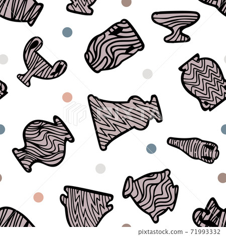 antique vases repeat pattern. crockery objects. 71993332