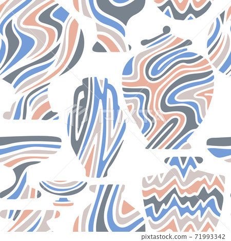 antique vases repeat pattern. crockery objects. 71993342