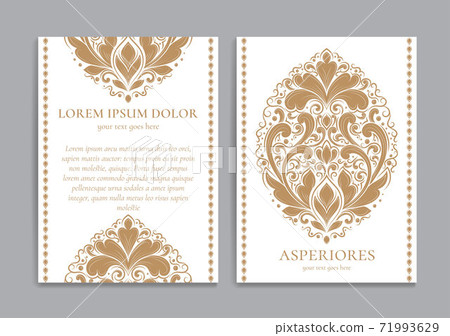 Gold and white vintage greeting card design. Gold and white vintage greeting card design. 71993629
