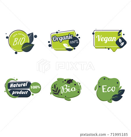 Nature food tag, healthy eco vegan logo, nutrition bio sticker Nature food tag, healthy eco vegan logo, nutrition bio sticker 71995185