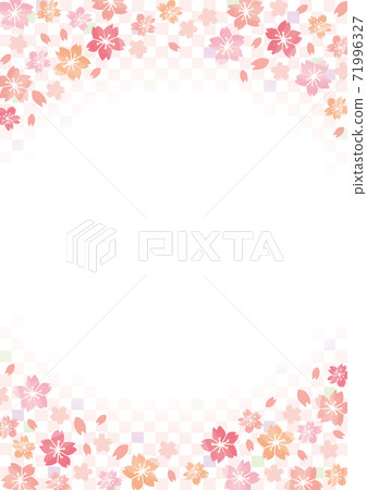 Sakura and Japanese pattern background 71996327