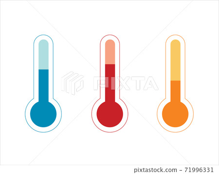 Weather thermometers icon. The symbol Measures hot, warm, and cold weather. Vector illustration. 71996331