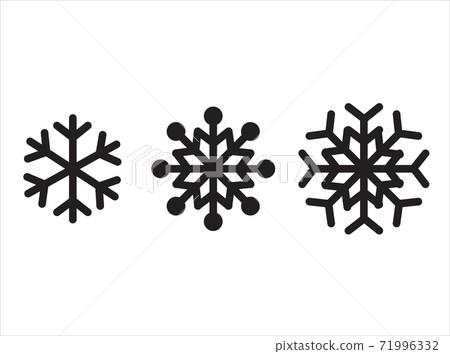 Snowflake icon. The winter set. Black isolated silhouette. Christmas and Winter theme. Vector illustration. 71996332