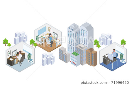 遠程工作等距遠程辦公圖 71996430
