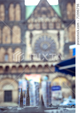 Bronze replica of the city of Bremen in Germany 71996736