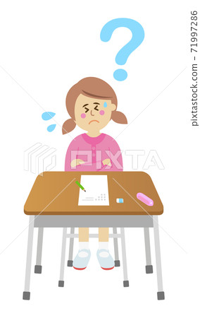 Illustration image of elementary school students who are in trouble because they do not understand the test Illustration image of elementary school students who are in trouble because they do not understand the test 71997286