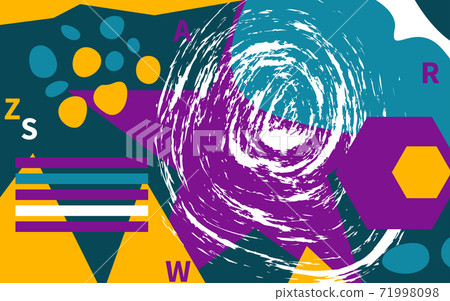 Chaotic banner with random abstract shapes Chaotic banner with random abstract shapes 71998098