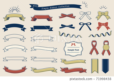 Hand-painted simple ribbon material set 71998438