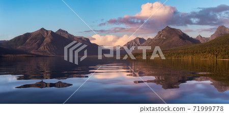 Lake McDonald with American Rocky Mountains Lake McDonald with American Rocky Mountains 71999778