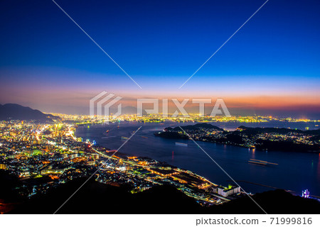 View of Kyushu and Honshu Kanmon Straits at night View of Kyushu and Honshu Kanmon Straits at night 71999816