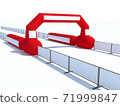 Inflatable start and finish line arch illustrations - Inflatable archways suitable for outdoor sport events 3d render 71999847